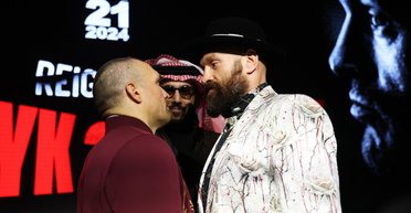 Более 11 минут: Усик и Фьюри провели самую длинную дуэль взглядов в истории бокса (видео)