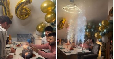 Взрывная вечеринка: мужчины подожгли свечи на торте, которые оказались фейерверками (видео)