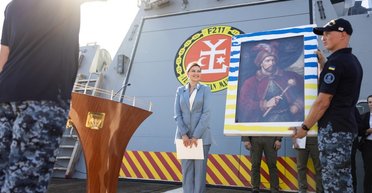 Елена Зеленская стала "крестной матерью" украинского корвета