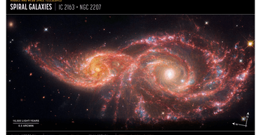 Моторошна пара: телескопи NASA показали спіральні галактики з "кривавими очима" (фото)
