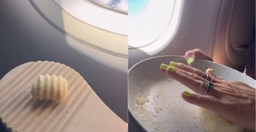 Скандал на борту: дівчина готує собі їжу просто в літаку (відео)