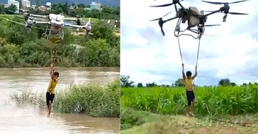 "Дрожали руки и ноги": дрон спас двух детей в экстремальной ситуации (видео)