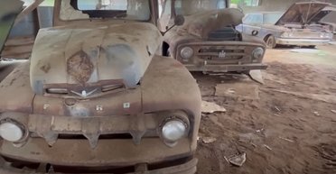На ферме обнаружена заброшенная коллекция старинных авто (видео)