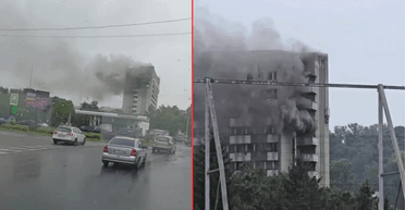 У Львові загорівся готель: вогонь охопив кілька поверхів, чутно крики людей (відео)