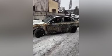 В Киеве Audi, разбитая "Шахедом", завелась и поехала (видео)