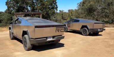 Еноты атакуют Tesla Cybertruck, путая их с мусорными баками