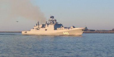 В РФ испытывают фрегат INS Tamala, который построен для морских сил Индии (видео)