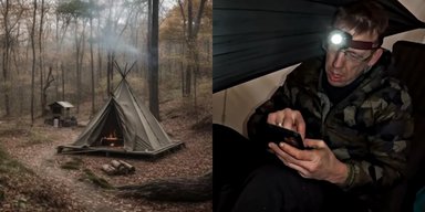 Ночной ужас: турист проснулся от зловещего "смеха" рядом с палаткой (видео)
