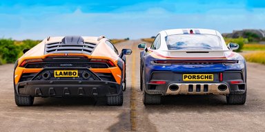 Позашляхові суперкари Lamborghini та Porsche порівняли в заїзді по прямій (відео)
