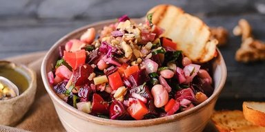 Салат с фасолью без мяса: рецепт вкусного постного салата