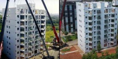Будівництво за принципом конструктора: 10-поверховий будинок звели лише за 28 годин 45 хвилин