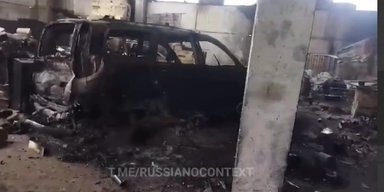 "Машин у нас больше нет": 3 FPV-дрона разнесли автобазу РФ в районе Лисичанска (видео)