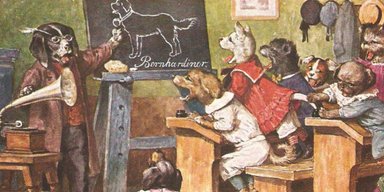 Собачья школа. Какими открытками поздравляли первоклассников и их родителей 50 лет назад