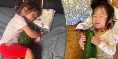 В Китае дети спят в обнимку с овощами: зачем они это делают (фото)