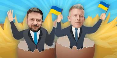 "Не нужны клоуны": в Венгрии выпустили антиукраинскую рекламу с Зеленским и соперником Орбана (видео)