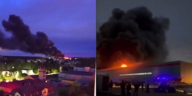 Под Санкт-Петербургом бушует масштабный пожар в промышленном парке: огонь охватил тысячи квадратных метров (видео)