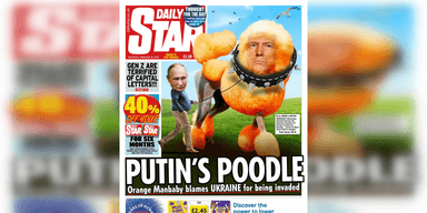 "Пудель Путіна": Daily Star створив карикатурну обкладинку з Трампом