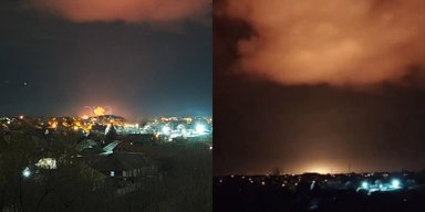 Яркое зарево в небе: на оккупированной Луганщине БпЛА поразили базы ремонта военной техники россиян (фото, видео)