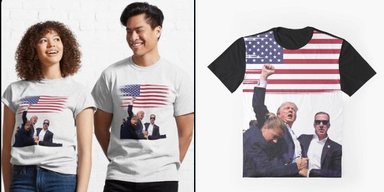Футболки с покушением на Трампа можно заказать за $25: появились уже и в Китае
