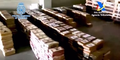 В Испании изъяли рекордную партию кокаина, спрятанную в коробках с бананами (видео)