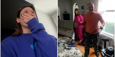 Женщина услышала шум в доме и поймала на "горячем" своих 55-летних родителей (видео)