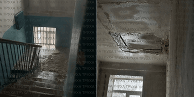 Прорыв труб в Киеве: на Подоле подъезд затопило кипятком, а часть потолка отпала (видео)