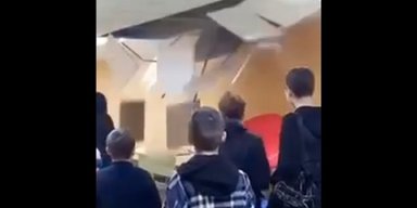 У Києві під час повітряної тривоги в укритті школи обвалилася стеля (відео)