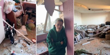 "Шампанское уцелело, а моя менталка — нет": киевлянка показала видео попадания "Шахеда" в ее квартиру