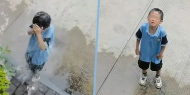 "Запомнит на всю жизнь": мать проучила сына, облив его водой со второго этажа (видео)