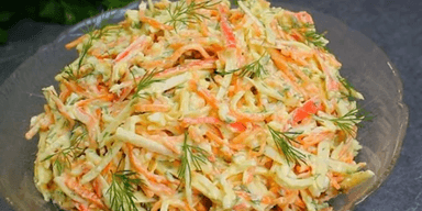 Салат с морковью по-корейски, сыром и крабовыми палочками: пошаговый рецепт