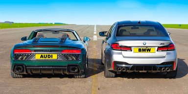 Суперкар Audi R8 порівняли із седаном BMW M5 у заїзді по прямій (відео)