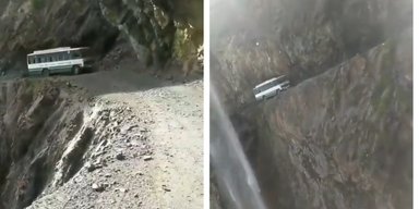 Найнебезпечніша робота у світі: як працює водій автобуса на екстремальних дорогах (відео)