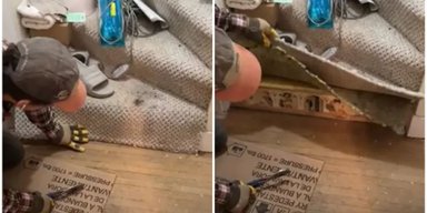 Женщина сняла старый ковер в доме и была сильно удивлена: что под ним (фото)