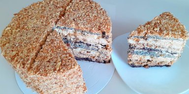 Домашний торт с маком и орехами: рецепт вкусного десерта