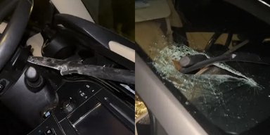У США жінку ледь не пронизав сталевий спис, кинутий у лобове скло її авто (відео)
