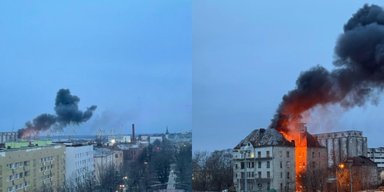 В Выборге Ленинградской области РФ вспыхнул пожар: произошел "прилет" БпЛА возле ФСБ, под ударом порт (видео)