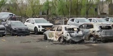 Обстрел Киева: на Оболони сгорело 60 авто, на Подоле стекло травмировало людей, — СМИ (видео)