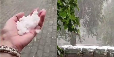 Дніпро накрила негода: падає град і вітер валить дерева — де ще прогнозують небезпеку (відео)