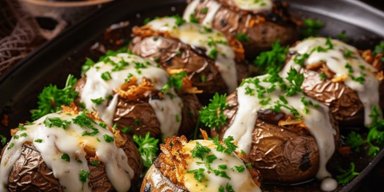 Красиво, просто і смачно: фарширована картопля з грибами в духовці