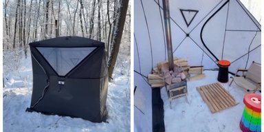 Мужчина обустроил бесплатную мобильную сауну для киевлян, чтобы они могли согреться (видео)