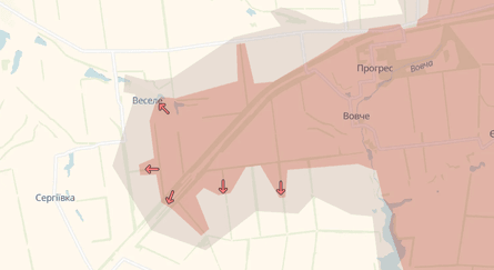 Продвижение ВС РФ в Веселом и Красногоровке