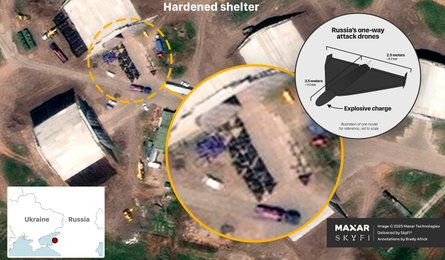 Дрони Шахед готуються по старту поруч з пусковими майданчиками