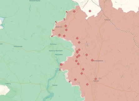 Карта боевых действий под Купянском 11 июня