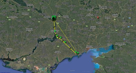 Дрон, БПЛА, карта, маршрут