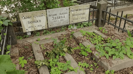 Могила писательницы Натальи Забилы в упадке
