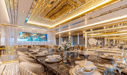 Суперяхта, яхта, Leona, судно, корабль, люксовая яхта, дорогая яхта, много роскоши, крытый бассейн, золото, дизайн, интерьер