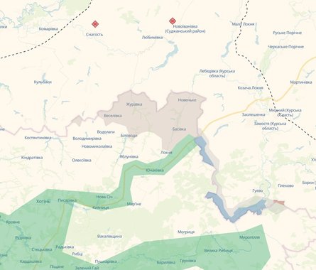 карта боевых действий Сумская область