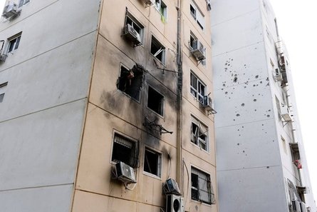 Поврежденный дом, израиль, фото