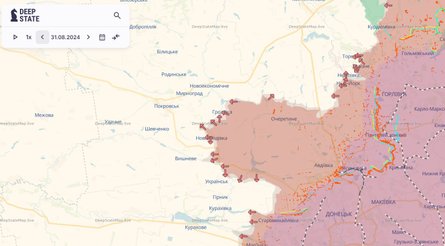 Бої на Донбасі, Покровськ, Торецьк, 31 серпня, карта, DeepState