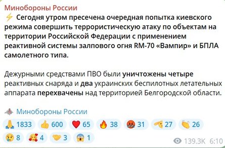 Минобороны РФ, РСЗО, БПЛА